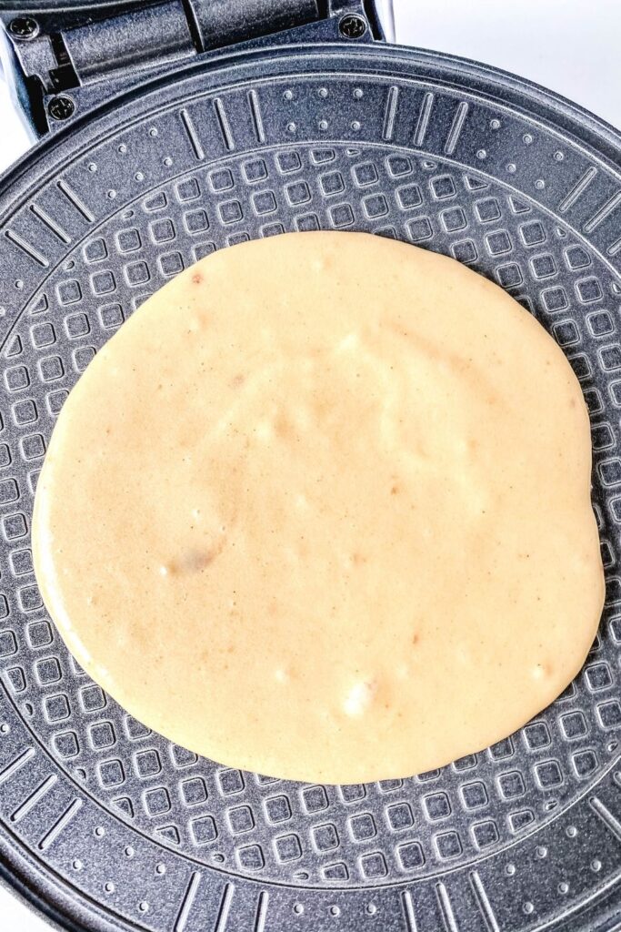 waffle cone batter on griddle 