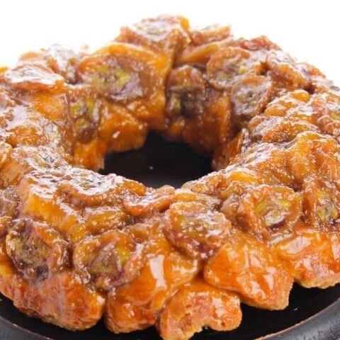 monkey bread on a pie platter