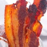 bacon in a glass jar on counter