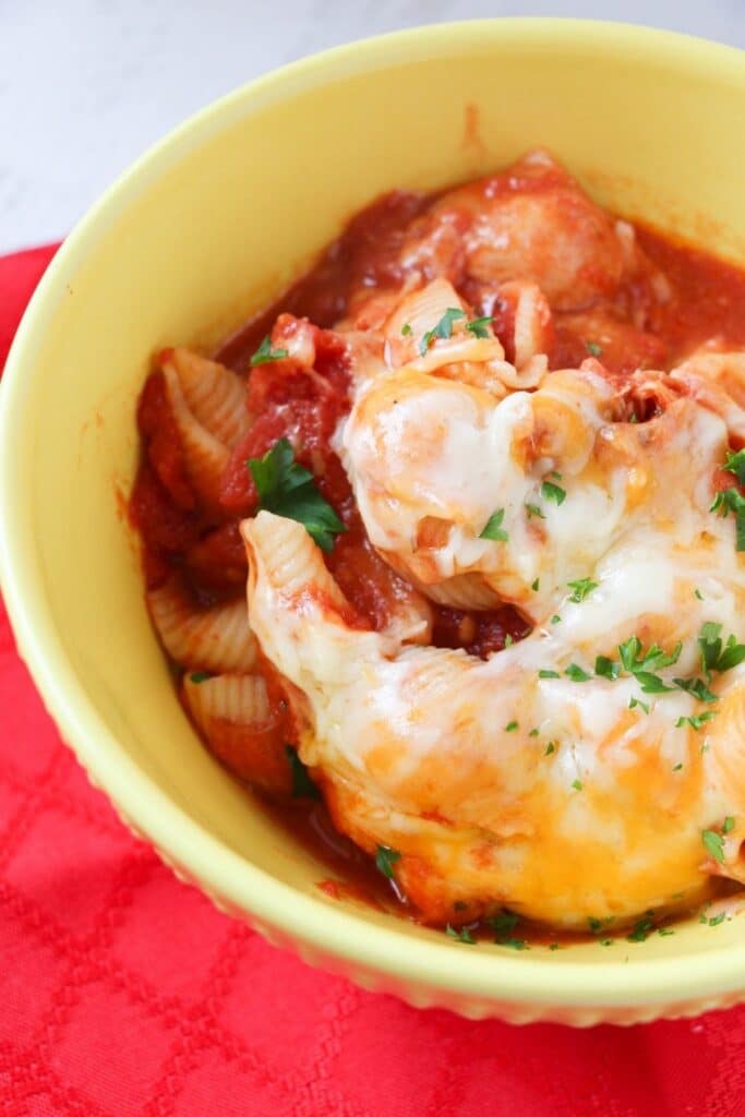 bowl of pasta and chicken