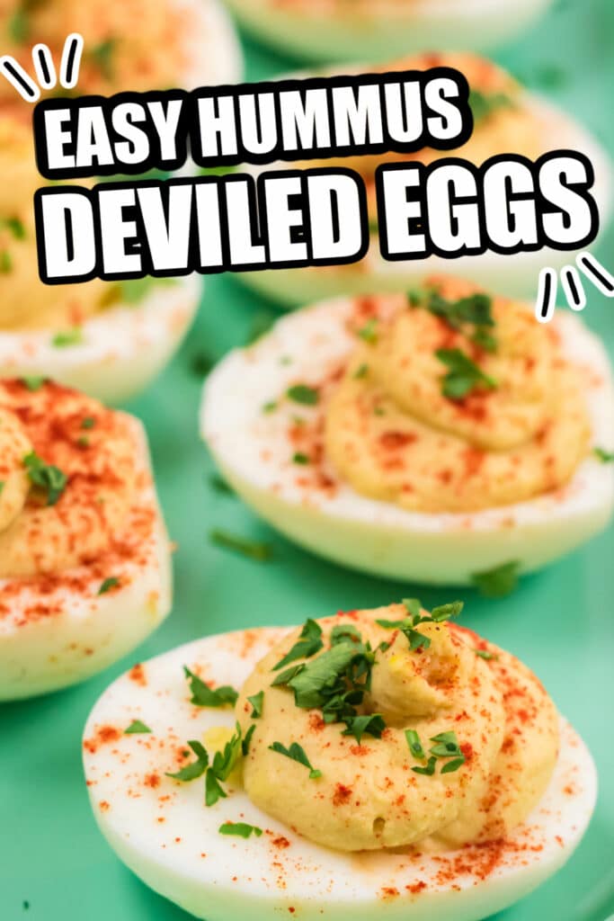 Protein Packed Hummus Deviled Eggs Recipe - Bake Me Some Sugar
