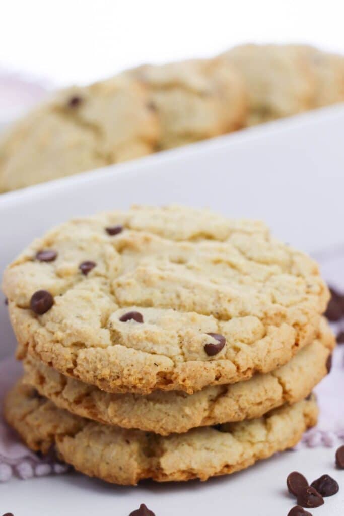 stacked cookies on counter 