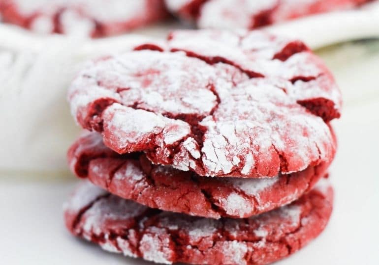 red velvet stacked cookies