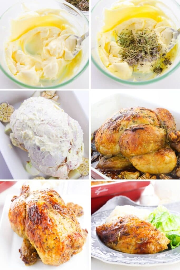 steps on how to make this whole roasted chicken recipe 