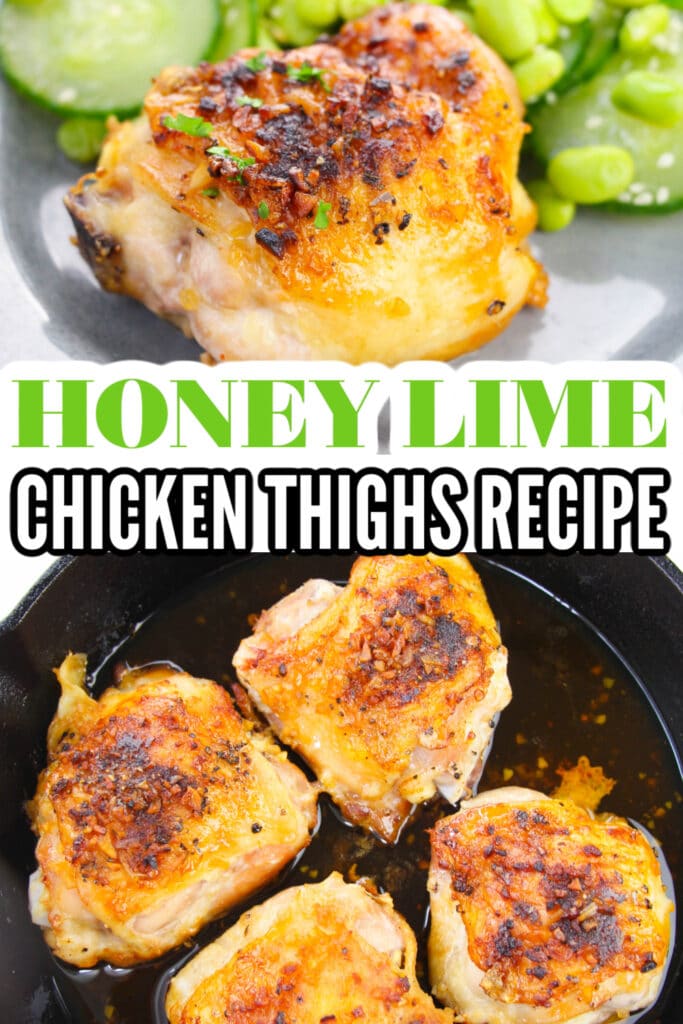 Honey Lime Chicken Pinterest Image with Words on what food is 