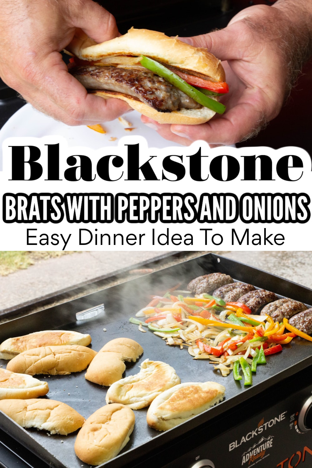 Blackstone Brats with Peppers and Onions Recipe • Bake Me Some Sugar