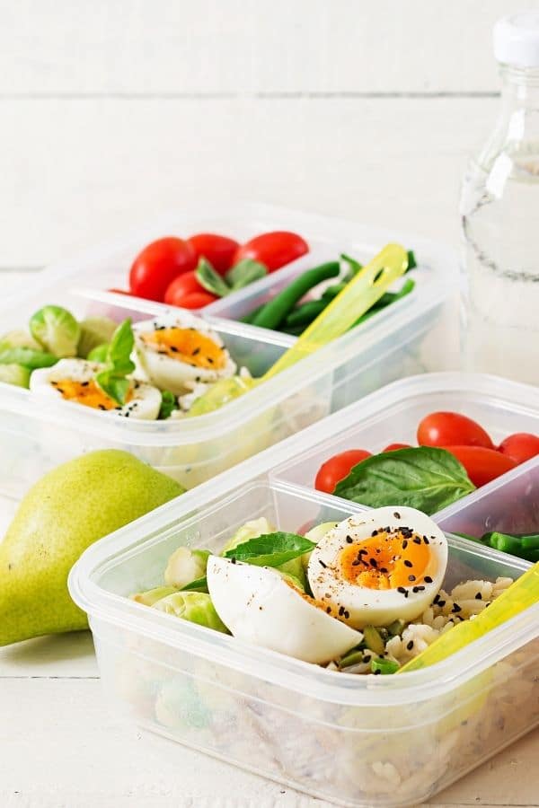 meal prep containers on counter 