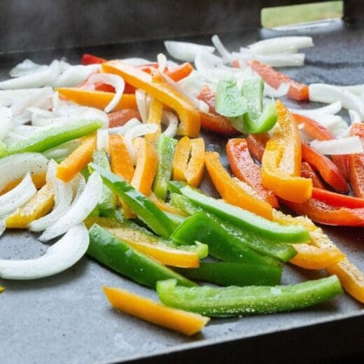 Blackstone Brats with Peppers and Onions Recipe • Bake Me Some Sugar