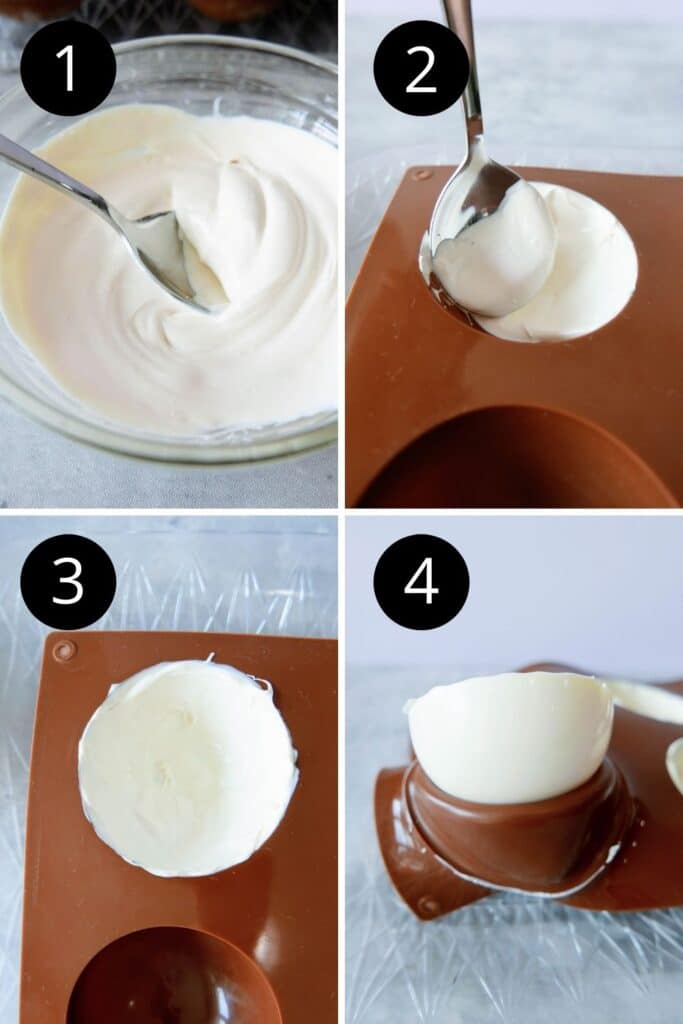 collage on how to make chocolate spheres