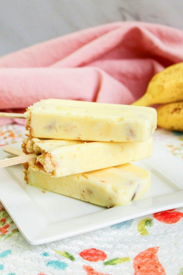 5 Ingredient Banana Pudding Popsicles Recipe • Bake Me Some Sugar
