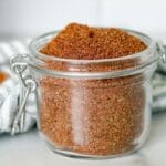 taco seasoning in a glass jar container