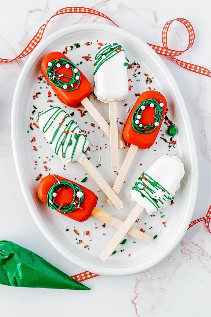 Christmas desserts on a tray