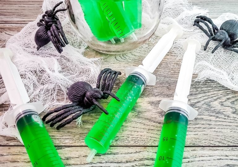 jello syringes for Halloween