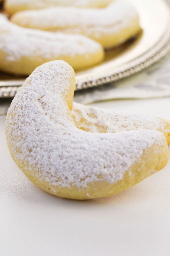 moon cookies dusted with powdered sugar