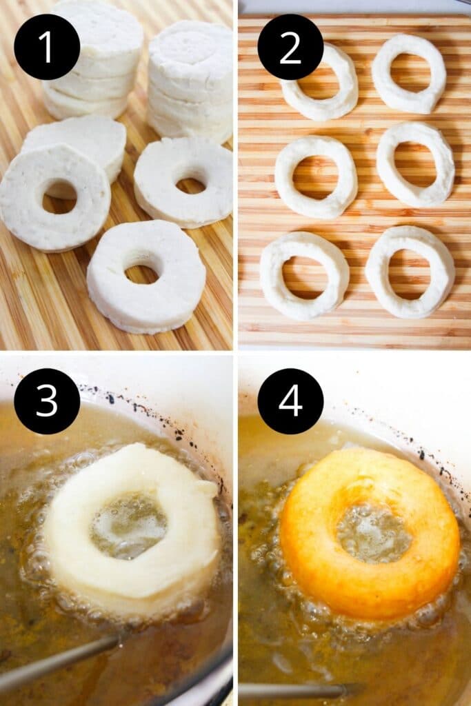 how to make donuts by frying collage