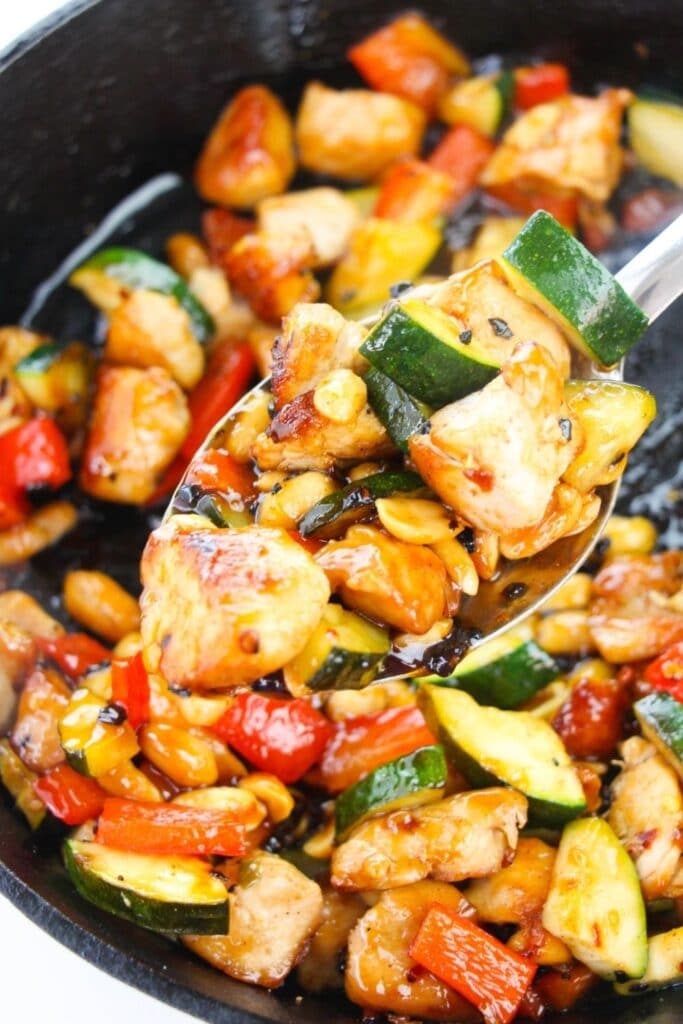 kung pao dish with spoon 