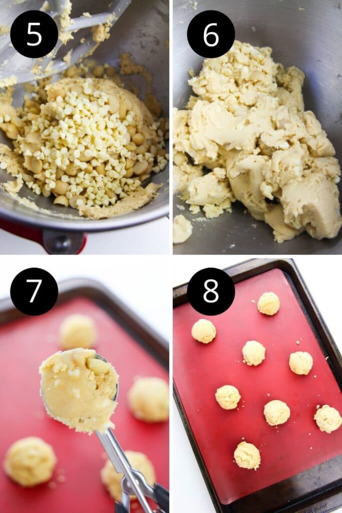 collage of how to make cookies in stand mixer