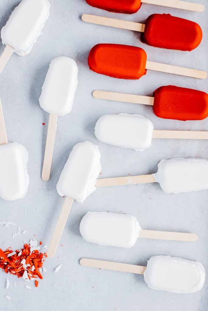 cake popsicles on baking sheet