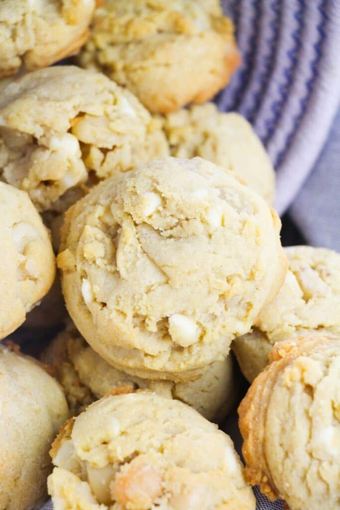 picture of cookies in a basket coming out onto table 