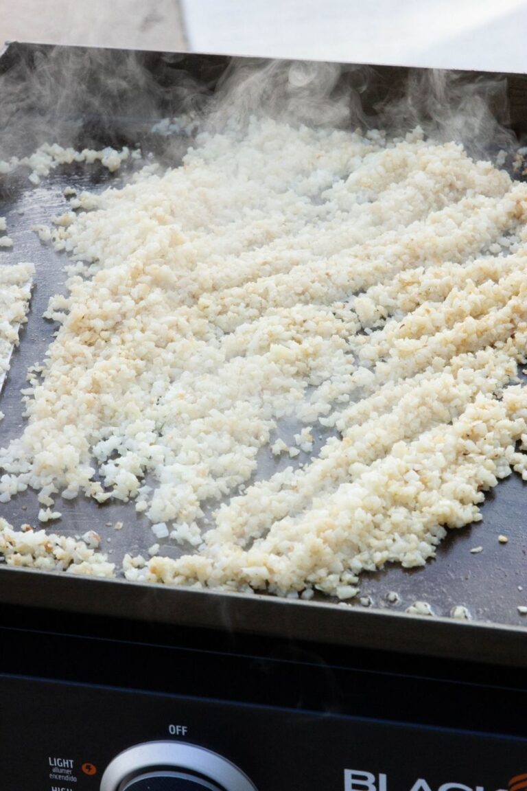 Blackstone Tex Mex Chicken and Lime Cauliflower Rice • Bake Me Some Sugar