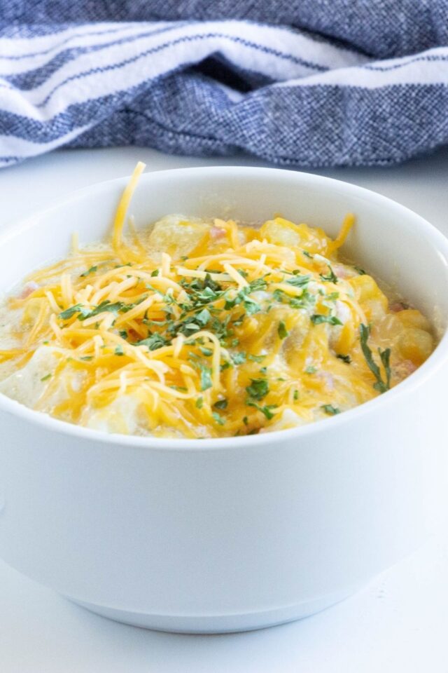 Cheesy Ham Knoephla Soup Potato Dumpling Soup • Bake Me Some Sugar