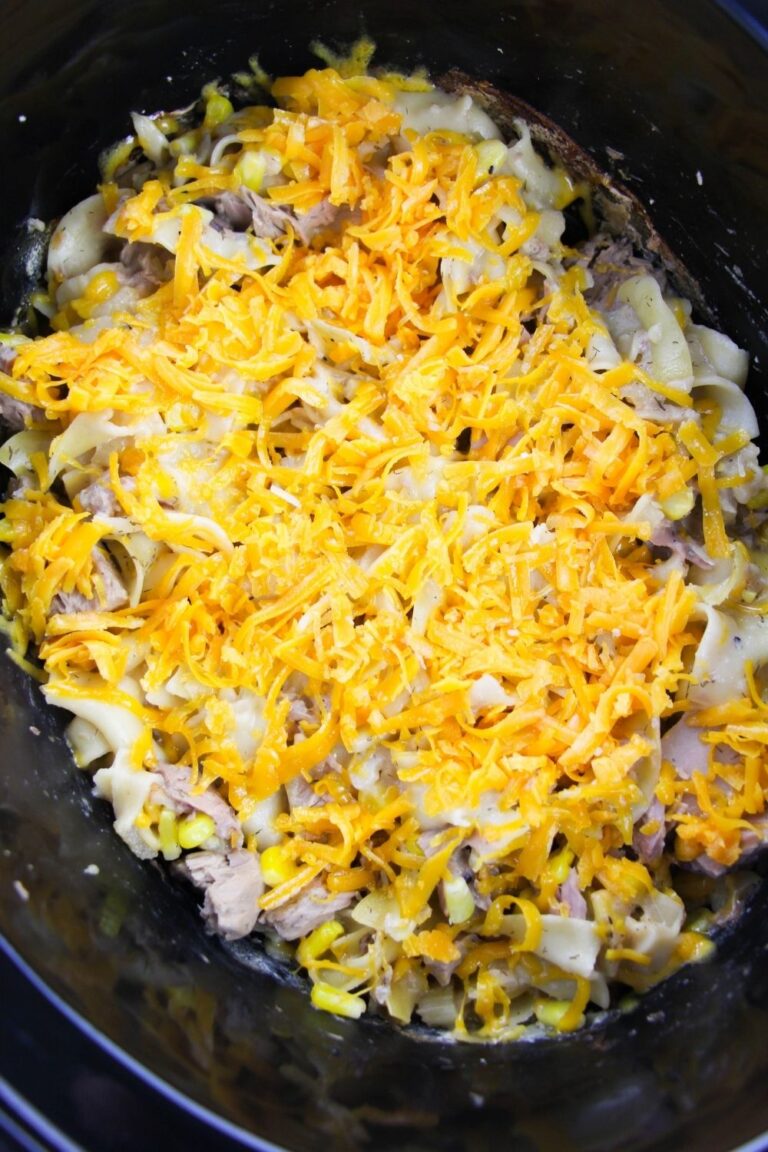 Crockpot Tuna Noodle Casserole Recipe • Bake Me Some Sugar