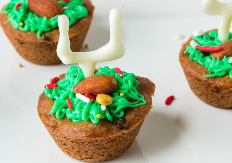 football cookie cups on platter