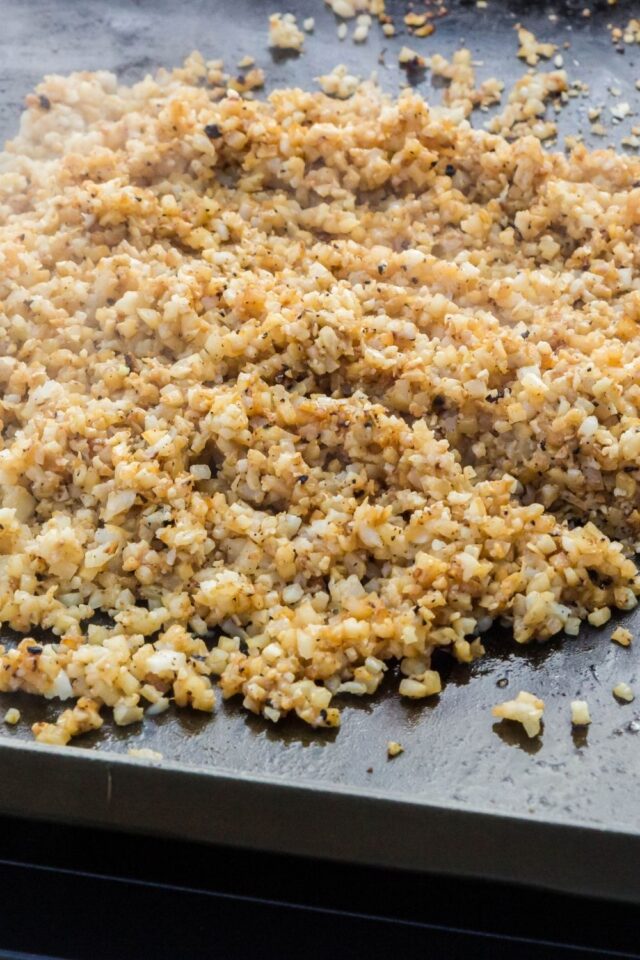 Blackstone Tex Mex Chicken and Lime Cauliflower Rice • Bake Me Some Sugar