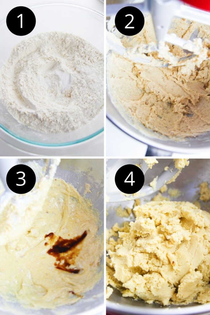 collage of steps to making cookies