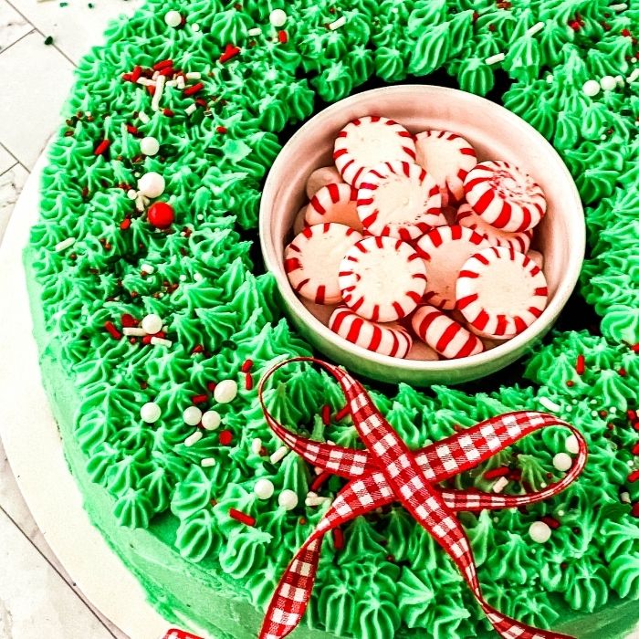 Christmas wreath shop bundt cake