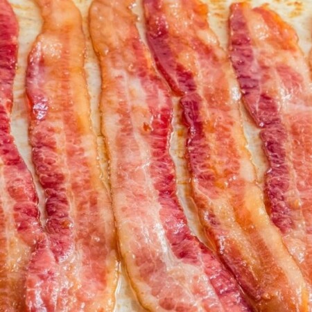 bacon on a baking sheet spread out