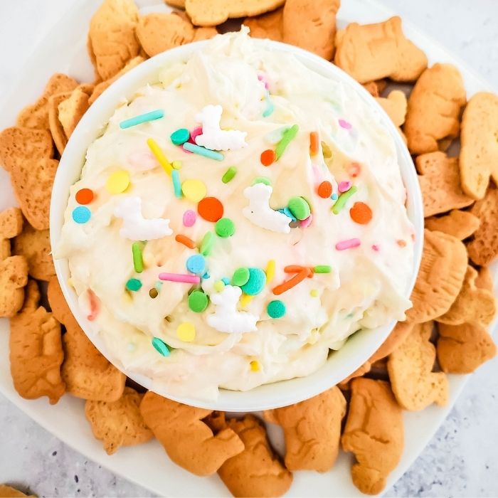 overhead shot of cheesecake in a bowl 