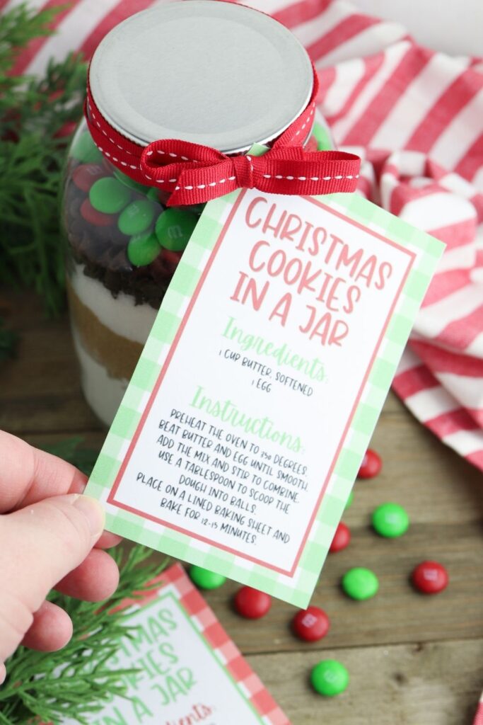 Christmas M&M's Cookies in a Jar • Sarahs Bake Studio