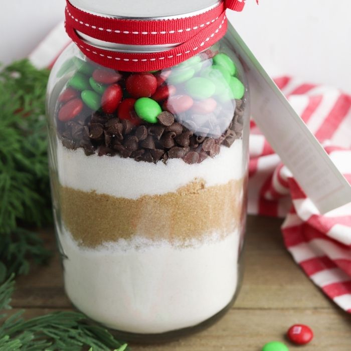 M&M Cookie Mix in a Jar—Easy Christmas Food Gift