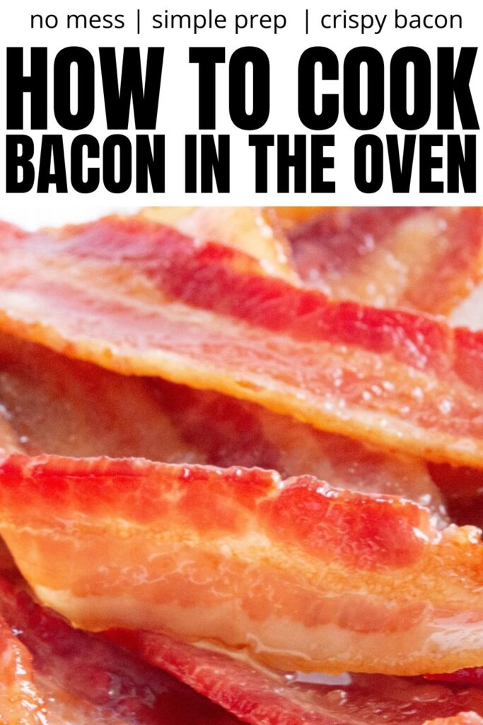 how to cook bacon in the oven pinterest image