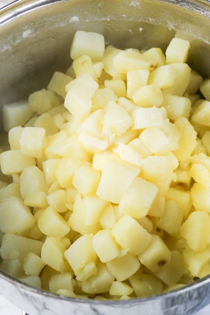 potatoes in baking dish 