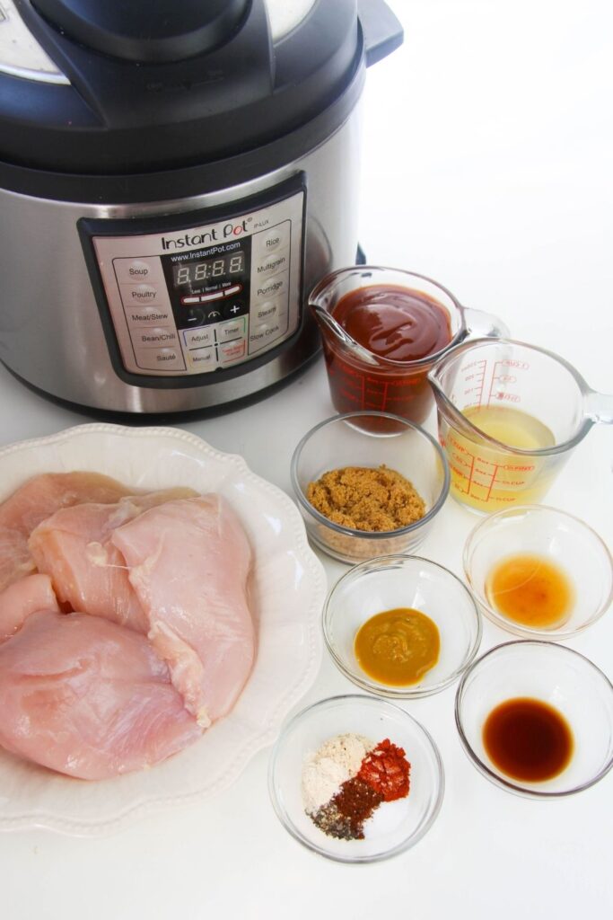 ingredients for instant pot chicken on counter