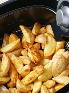potatoes in air fryer basket