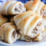 sausage crescent rolls on platter