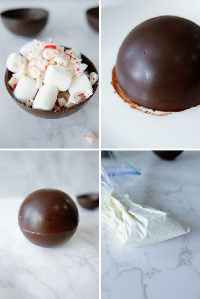 collage on how to make hot cocoa bombs