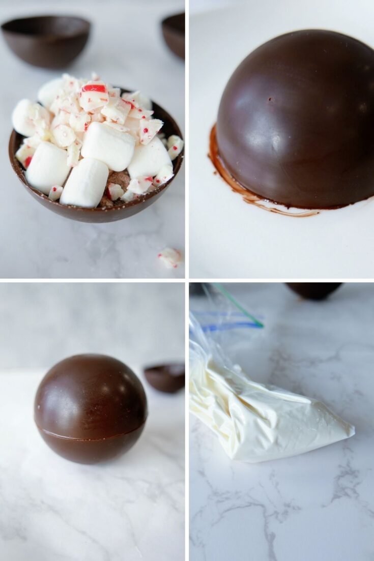 Christmas Peppermint Hot Chocolate Bombs Recipe • Bake Me Some Sugar