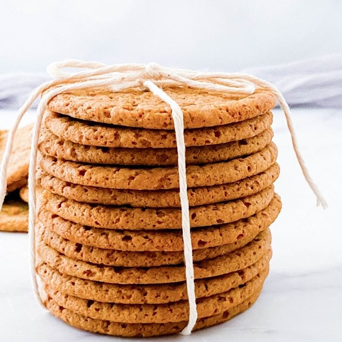 stack of cookies with string 