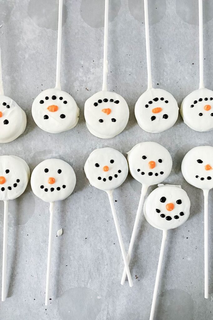 oreo christmas cookies on parchment paper 