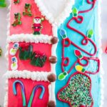 overhead shot of ugly sweater cake