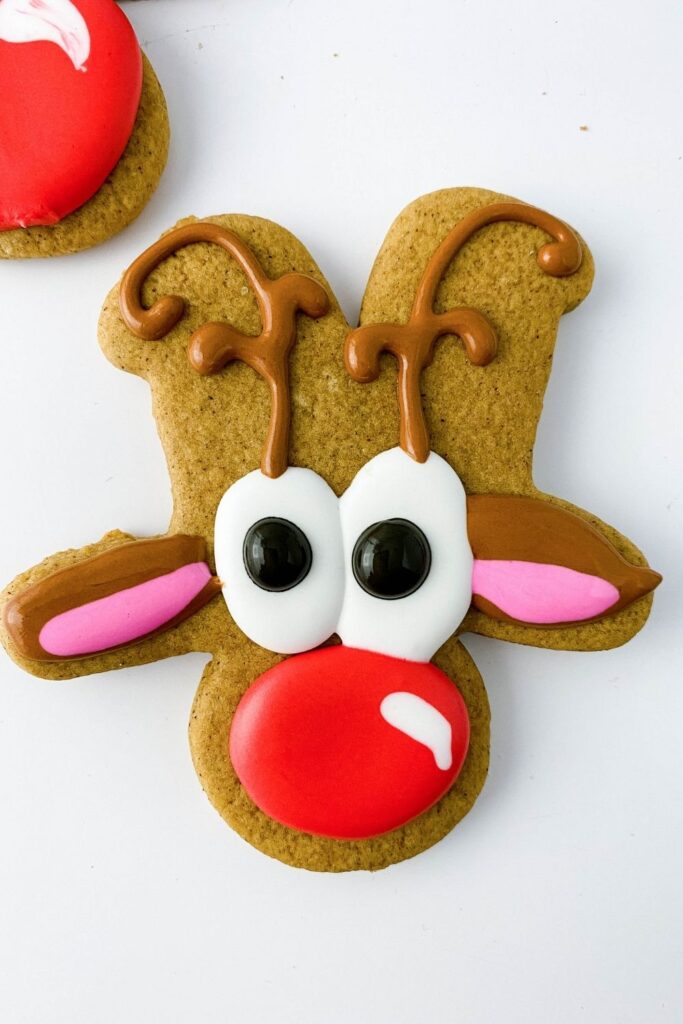 overhead shot of reindeer cookie 