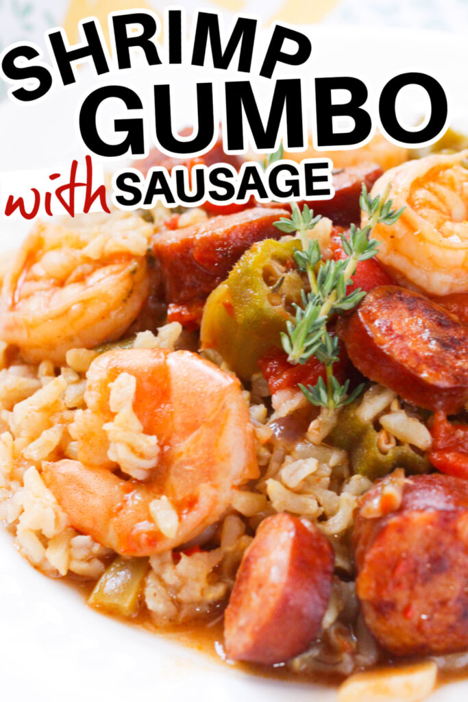 gumbo with rice and sausage and shrimp