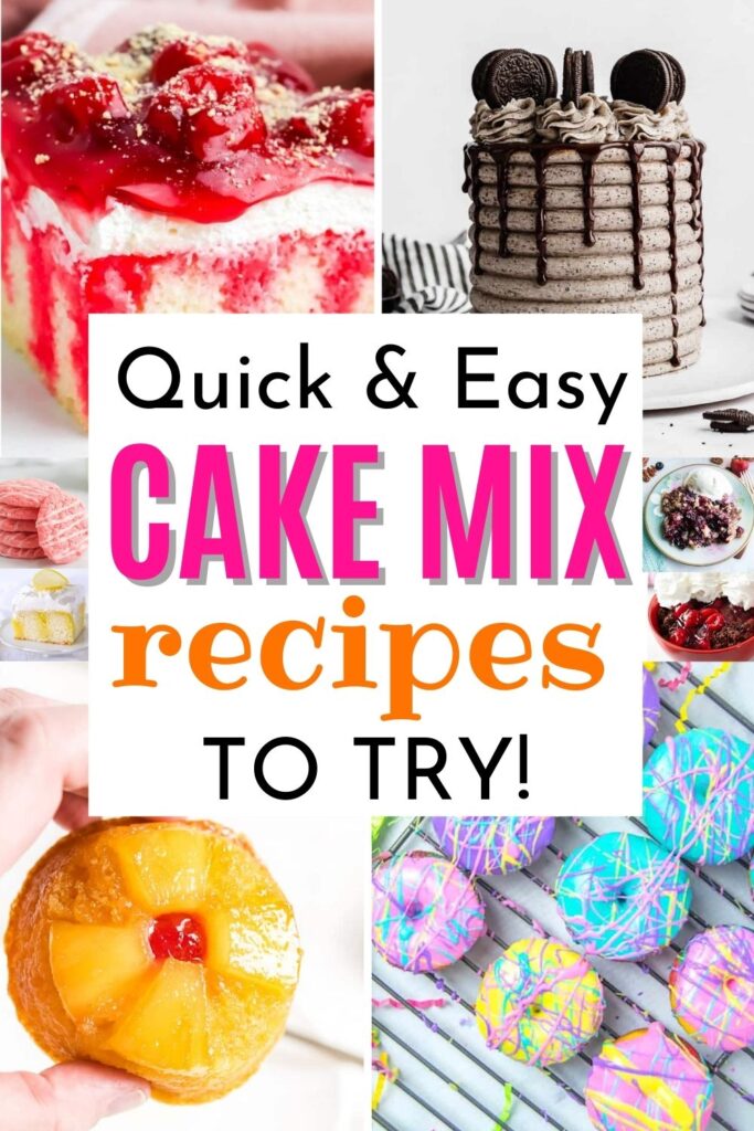 cake mix recipes in collage 