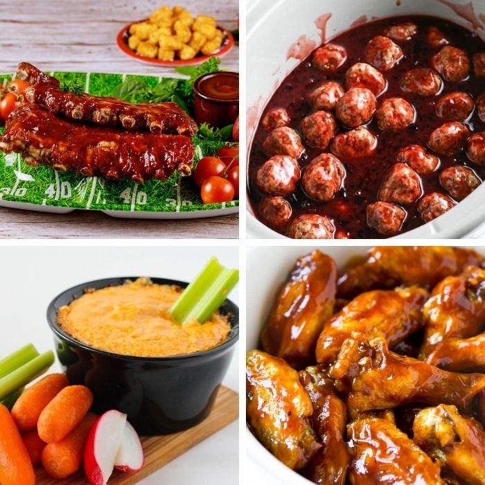 crock pot game day recipes collage 