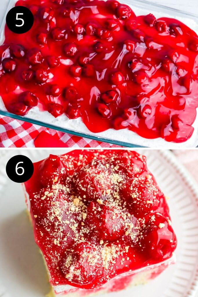 cherry pie filling cake collage 