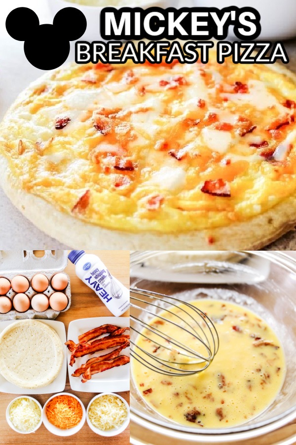 mickey breakfast pizza collage 